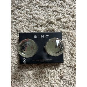 NWT BINO Crystal Door Knobs BRUSHED NICKEL One Set Round Crystal Balls